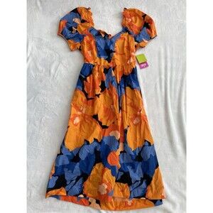 Tabitha Brown x Target Dress Women’s 14 Maxi Puff Sleeve Floral Cottagecore Boho